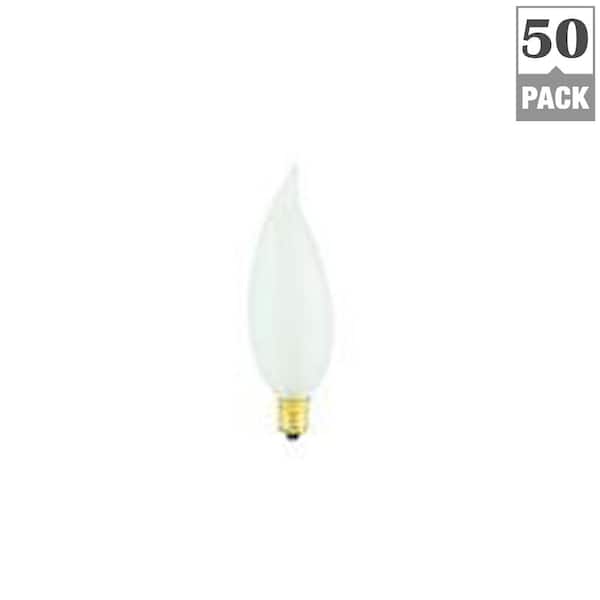 Bulbrite 60-Watt CA10 Frost Dimmable Warm White Light Incandescent Light Bulb (50-Pack)