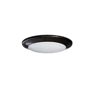 Round Disk Light Length 4 in. Bronze Round Fixture 3000K Warm White New Construction Recessed Integrated Led Trim Kit