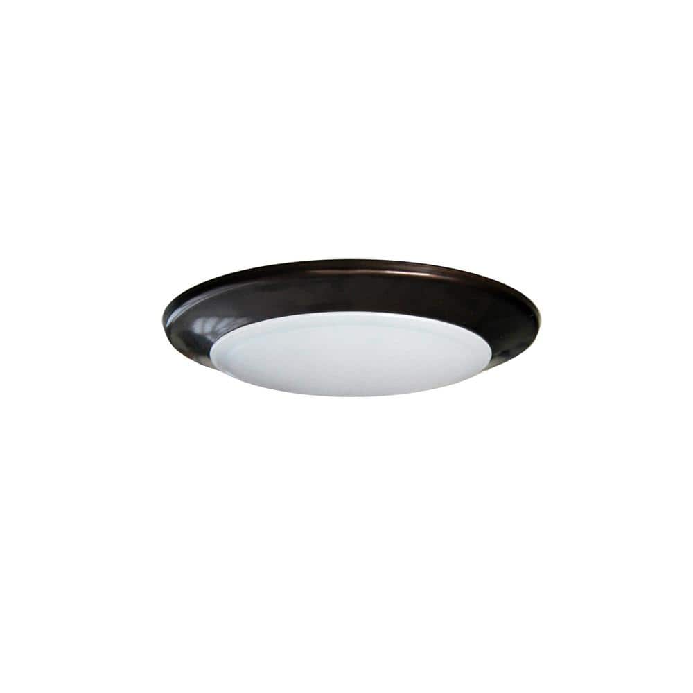 Round Disk Light Length 9 in. Bronze Round Fixture 3000K Warm White New Con