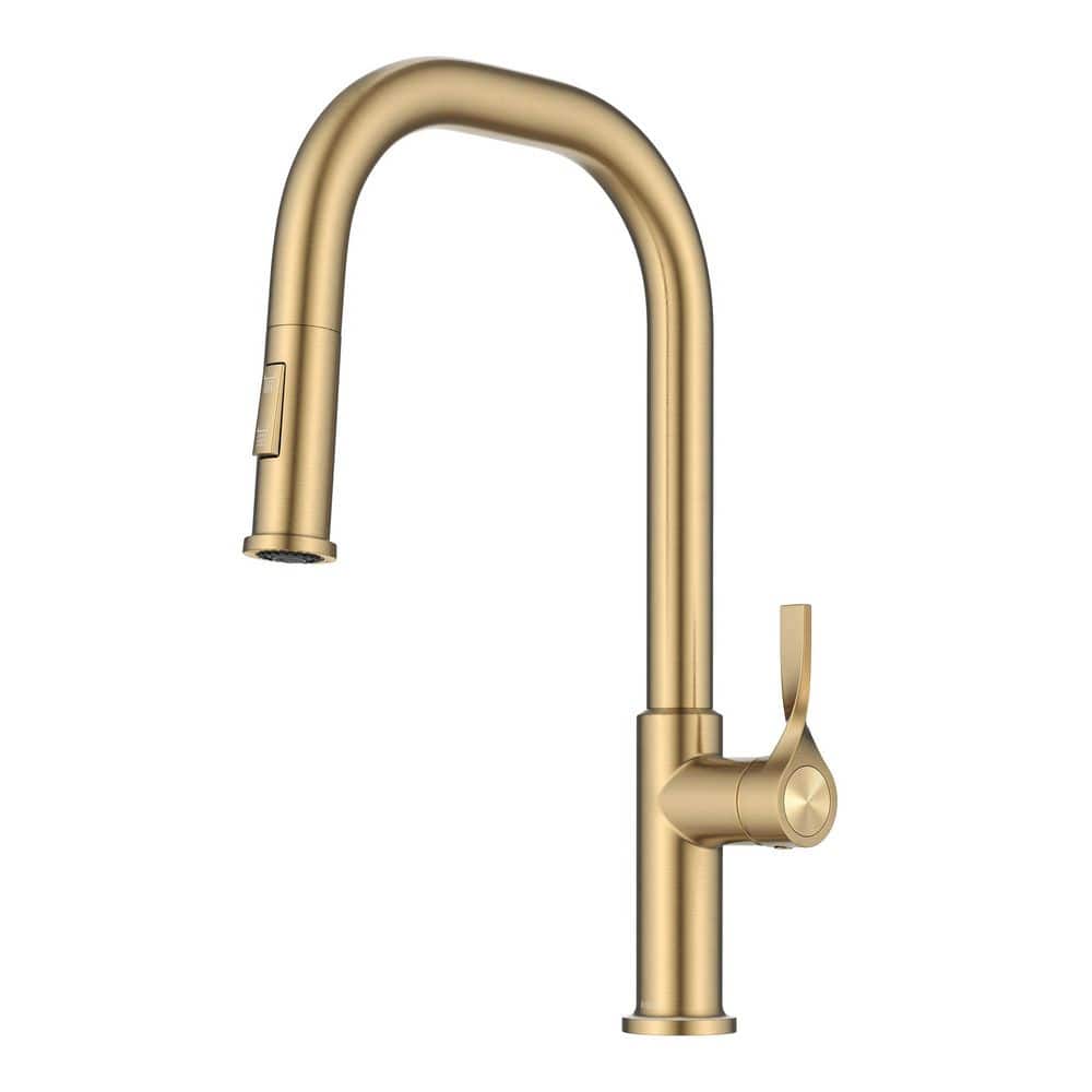KRAUS Torak 2-Function Spot Free Brushed Brass 16.25 in. H Pull