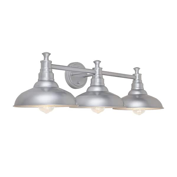Unbranded Soft Color Decor 3-Lights Silver Bathroom Wall Sconce