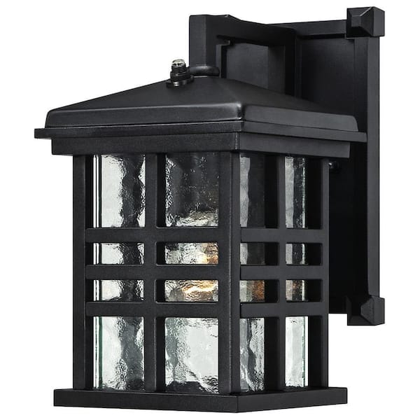 Westinghouse Caliste Textured Black Outdoor Dusk to Dawn Wall Lantern Sconce