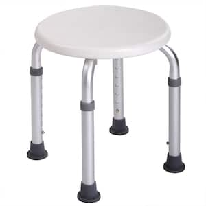 Aluminium Alloy Shower Stool Bath Bench in Silver with Adjustable Heights and Non-Slip Rubber for Safety