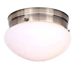 1-Light Antique Brass Flush Mount