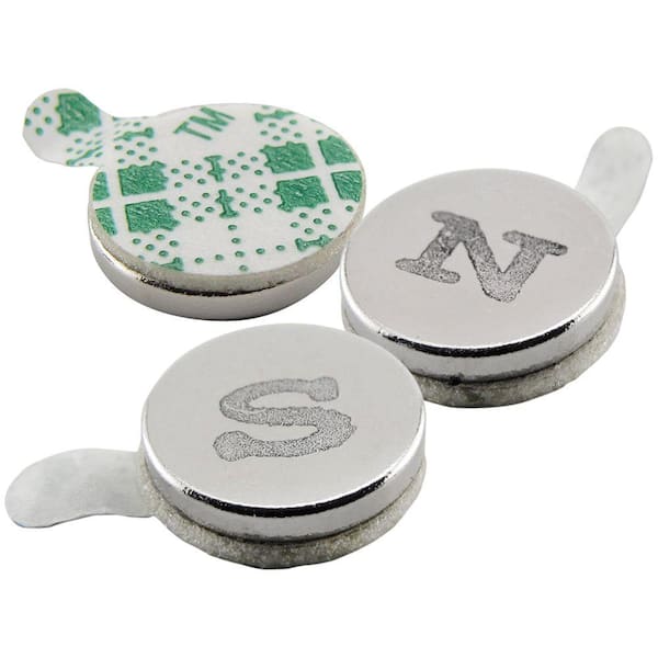 1/4 in. Dia Neodymium Rare-Earth Magnet Discs with Foam Adhesive (12-Pack)