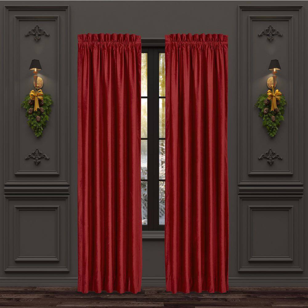 Nicholas Crimson Polyester 84 in.Window Panel Pair 278702384PR The