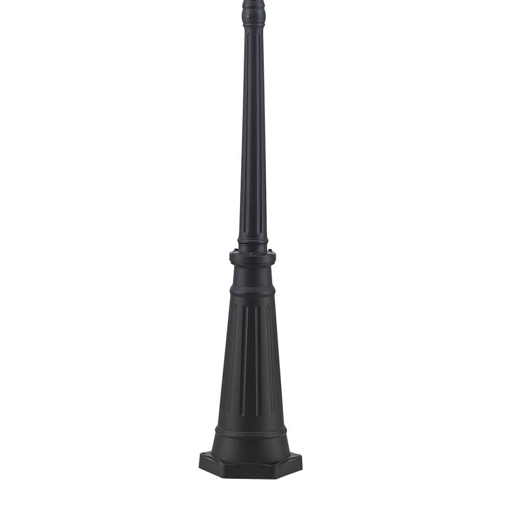 Elegant Traditional Black Cast Aluminum Outdoor Lamp Post - 91.5" Height