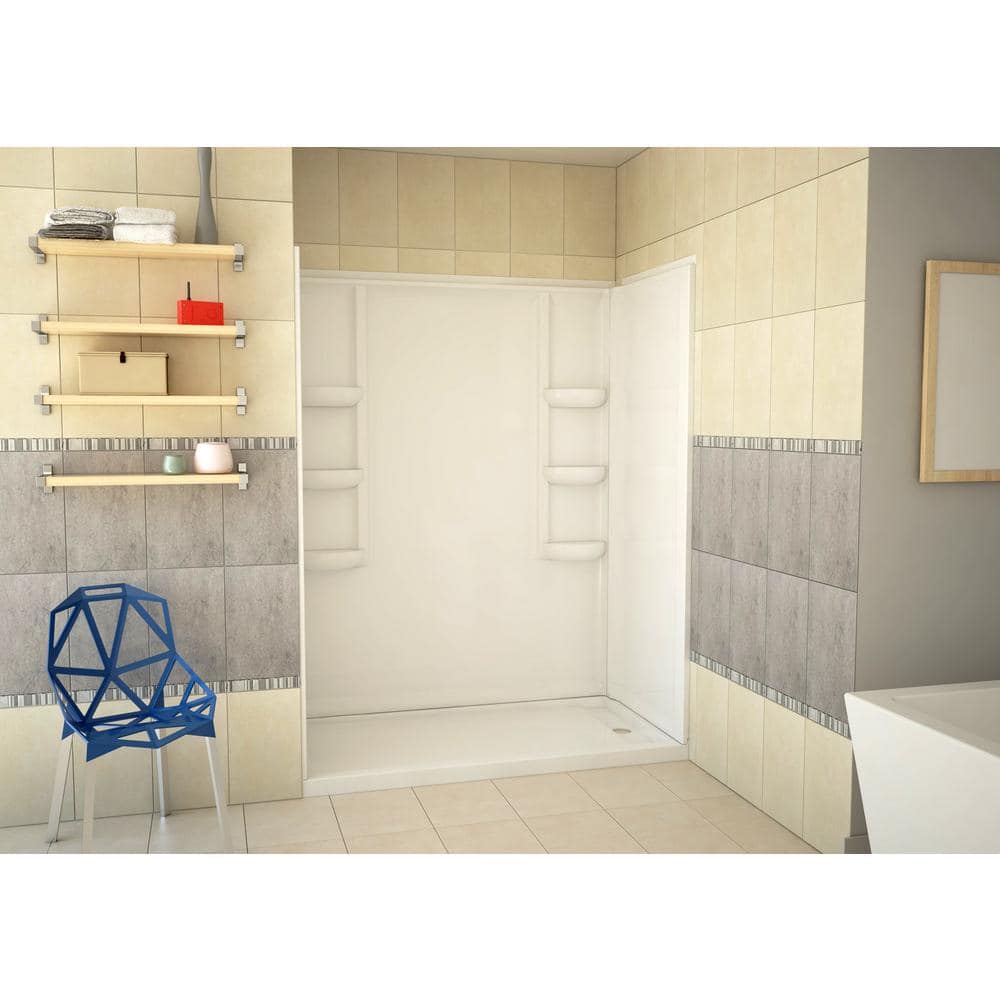 Anzzi Vasu 60 x 36 x 74 3-Piece DIY Friendly Alcove Shower Surround in White - SW-AZ8076