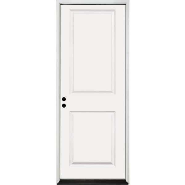 32 in. x 80 in. 2P SQTP RHIS 20Min Fire-Rated Dbl-Bore House-to-Garage White Composite Prehung Interior Door w/Blk Hinge