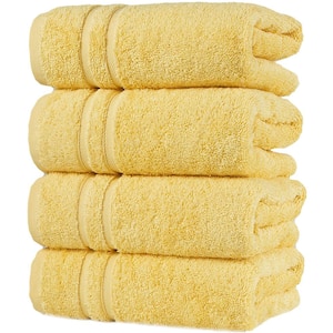 4-Piece Yellow Turkish Cotton Hand Towels