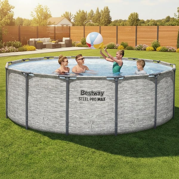 Bestway Steel Pro MAX 14 ft. Round 48 in. Deep Above Ground Pool