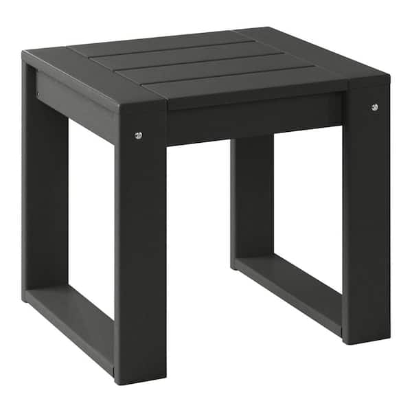 Endless Outdoor Patio All Weather HDPE Plastic End Table, Gray