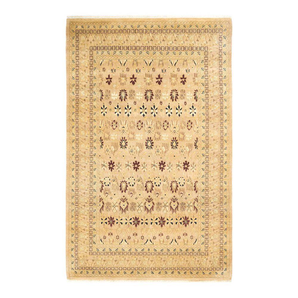 Mogul 6 ft. x 9 ft. Yellow Oriental Wool Indoor Area Rug price history on PriceWatchPro