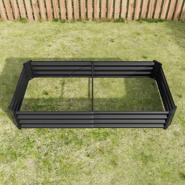 Unbranded - 71 in. L x 36 in. W x 12 in. H Black Outdoor Metal Raised Garden Bed, Planter Box for Vegetables, Flowers, Herbs, Plants