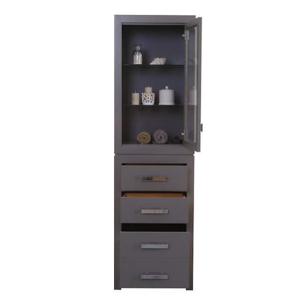 Water Creation Madison 21 In X 17 In D X 72 In H Free Standing Linen Cabinet In Gray Madison Lc G The Home Depot