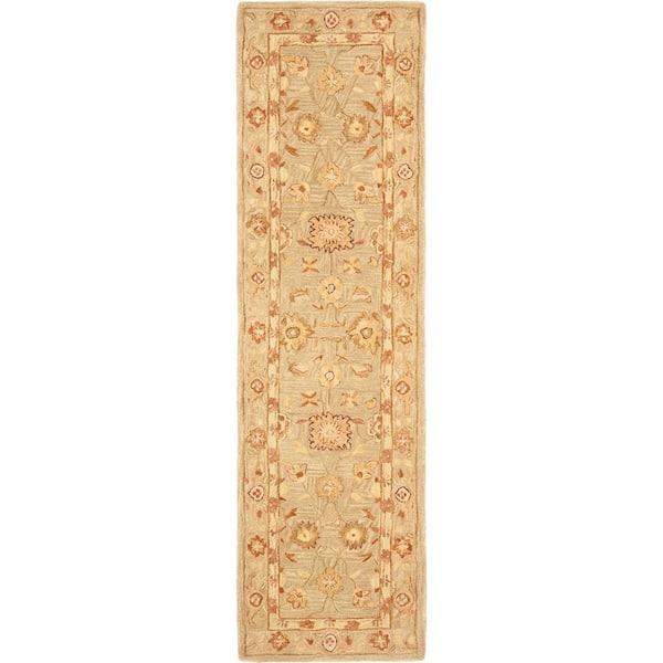 SAFAVIEH Anatolia Sage 2 ft. x 12 ft. Border Runner Rug AN556K212