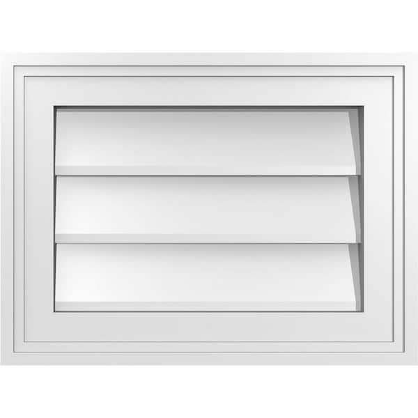 Ekena Millwork 16 in. x 12 in. Vertical Surface Mount PVC Gable Vent: Decorative with Brickmould Frame