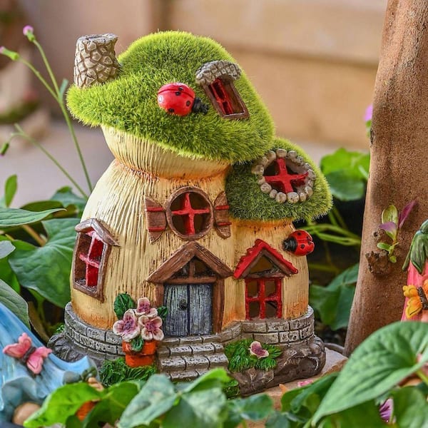 NO 83ぽゆうる三角屋根welcome MY Garden 5段ブラウン Green Resin Solar Mushroom Garden Statue Z07W7Y1S6X - The Home Depot