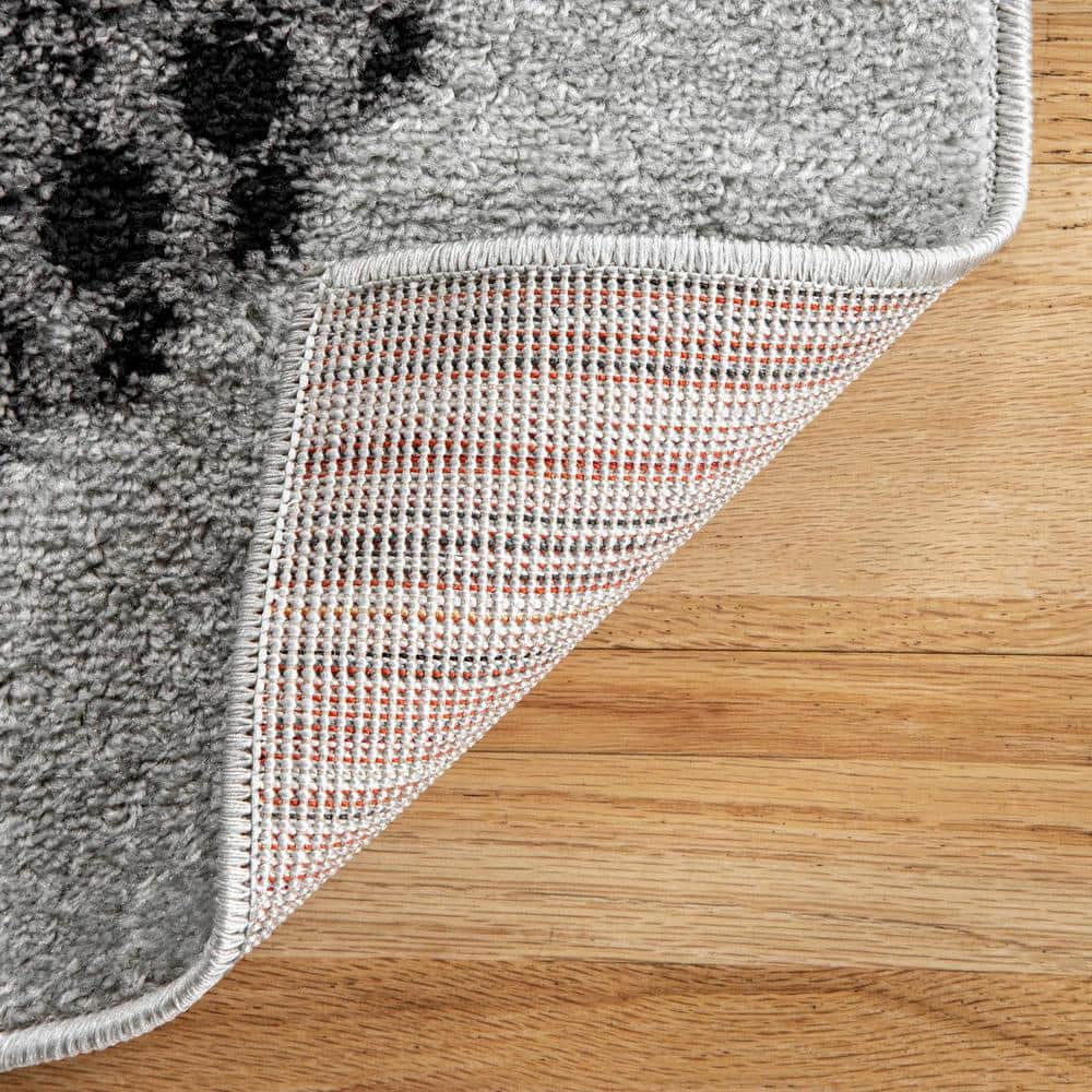 Gray Flat Woven Reversible Synthetic Rectangular Rug