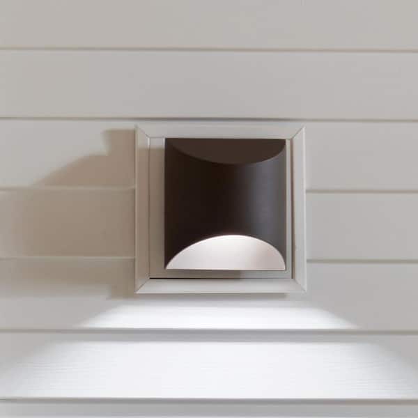 Wesley 7.5 in. 1-Light Architectural Bronze Outdoor Hardwired Wall Lantern Sconce with Integrated LED (1-Pack)