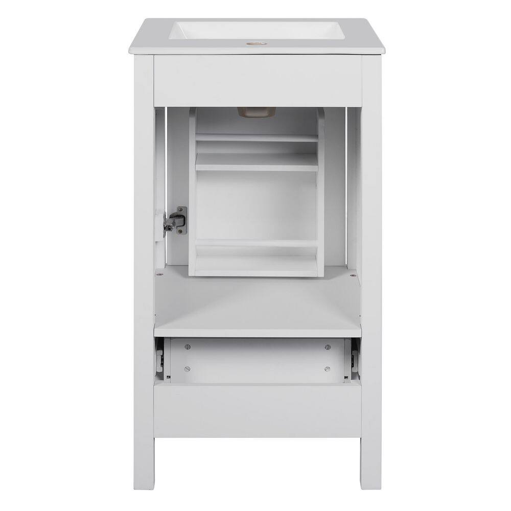 Bristol 18 in. Single Sink Freestanding White Bath Vanity with White Ceramic Top Unassembled price history on PriceWatchPro