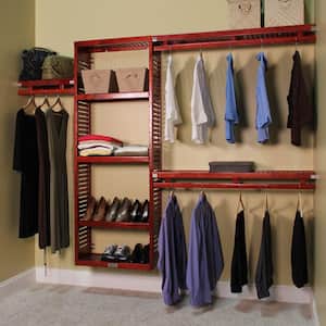 12 in. D x 96 in. W x 84 in. H Deep Simplicity Wood Closet System in Red Mahogany