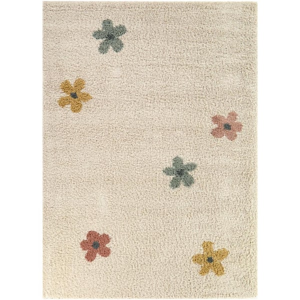 Gardner Cream 5 ft. x 7 ft. Floral Area Rug