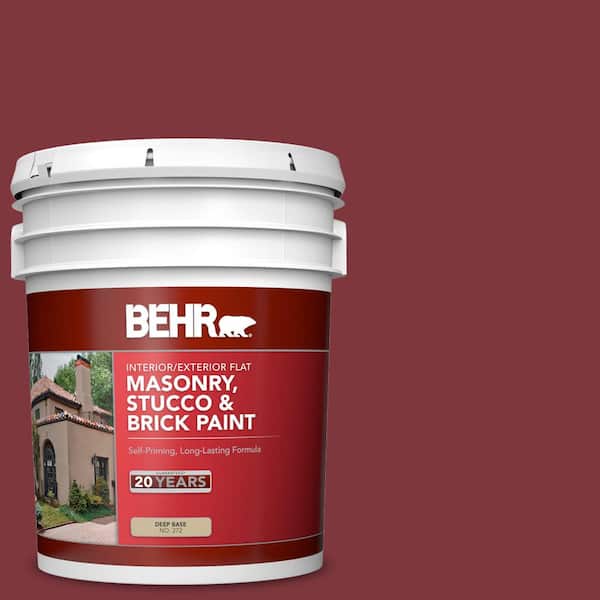 5 gal. #SC-112 Barn Red Flat Interior/Exterior Masonry, Stucco and Brick Paint