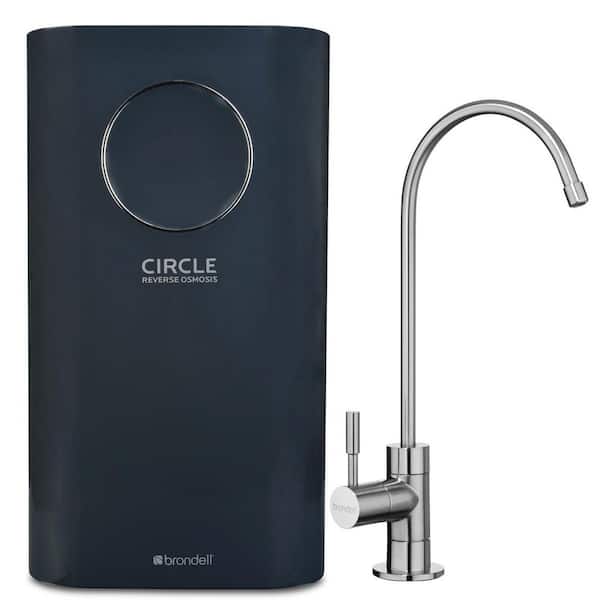 Circle Water Saving WQA Gold Certified Undercounter Reverse Osmosis Water Filtration System with Brushed Nickel Faucet
