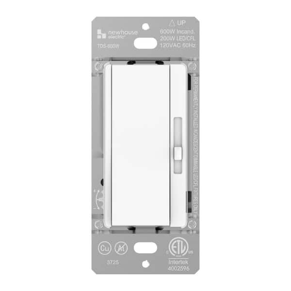 White, Slide Dimmer Switch for Dimmable LED, Halogen, and Incandescent Bulb