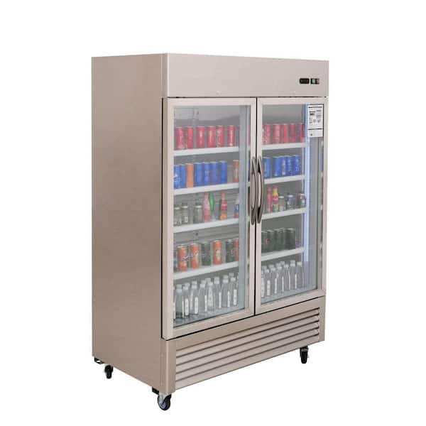54 in. 47 cu. ft. Commercial Glass Door Reach in Refrigerator in Stainless Steel