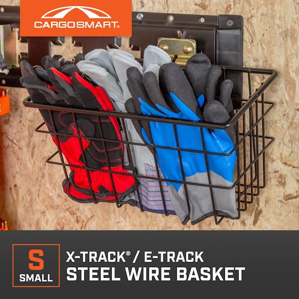 Matte Black, Small Steel Wire Track Basket for E-Track and X-Track