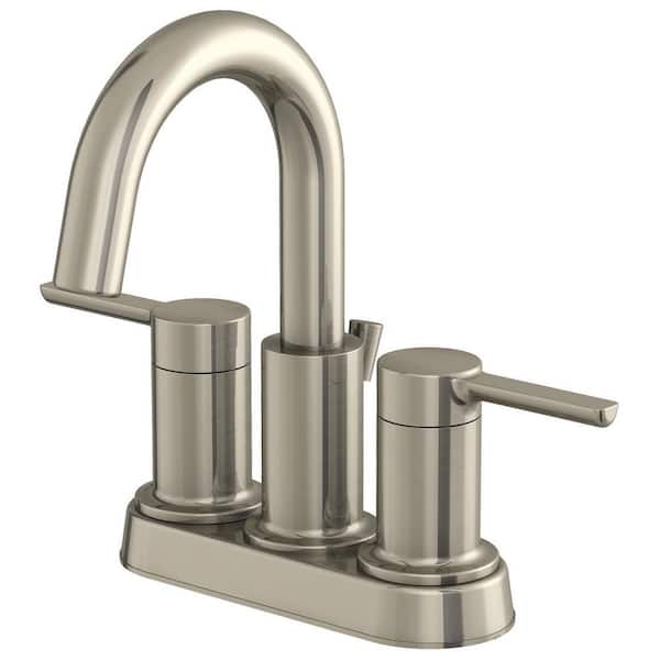 EZ-FLO Metro Collection 4 in. Centerset 2-Handle Bathroom Faucet with 50/50 Pop-Up in Brushed Nickel