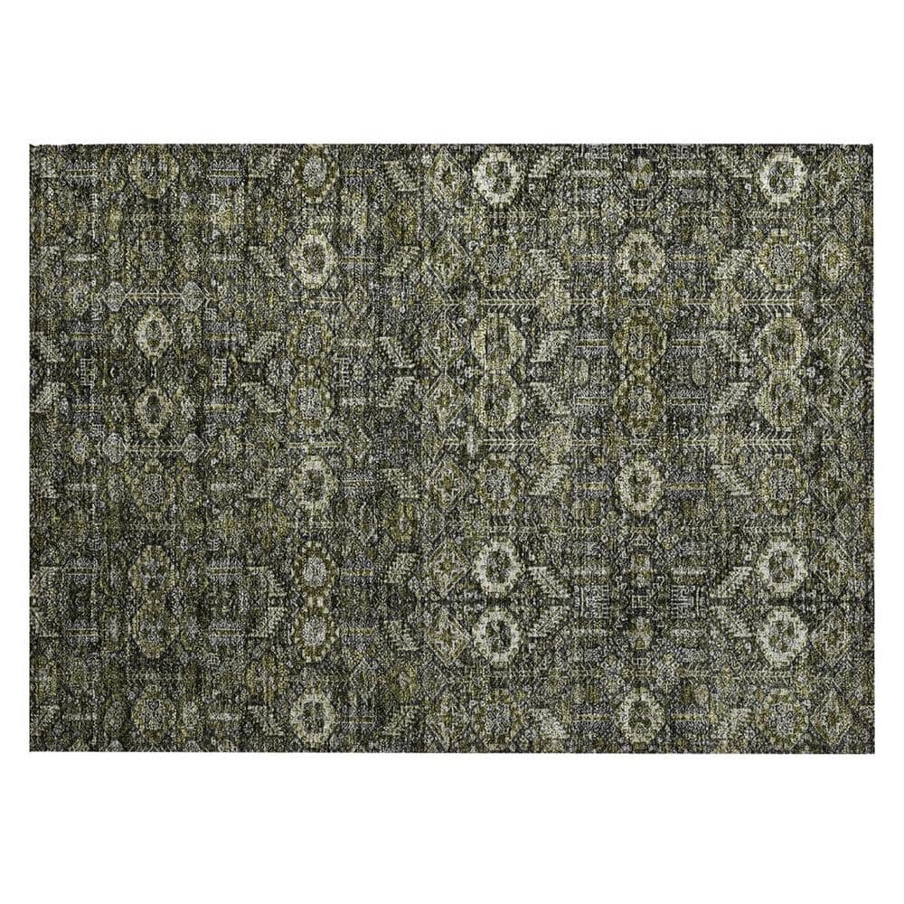 Moss Green and Gray 2 ft. x 3 ft. Woven Floral Rectangle Indoor/Outdoor Area Rug price history on PriceWatchPro
