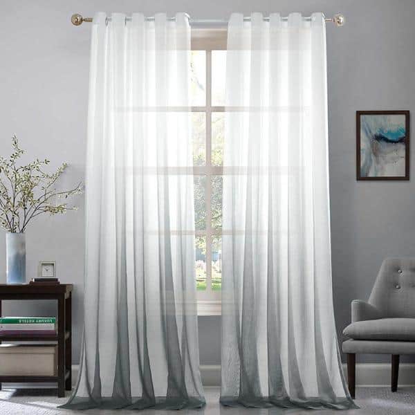 Pro Space Gradient Voile Semi Sheer Curtains with Grommet Top, 52 in. W x  84 in. L, Gray and White gradient, (1 Panel) SC5284GW - The Home Depot