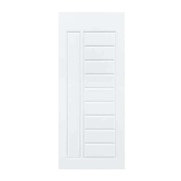 AIOPOP HOME Modern Design 28 in. x 84 in. MDF Panel White Sliding Barn Door with Hardware Kit