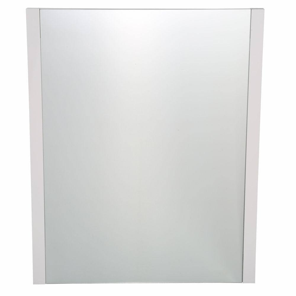 White Ceramic Top 30" Modern Freestanding Vanity Set with Mirror
