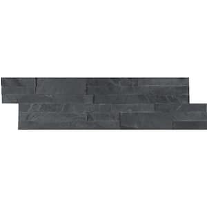Midnight Ash Peel and Stick 6 in. x 22 in. Honed Slate Stone Look Wall Tile (13.8 sq. ft./Case)