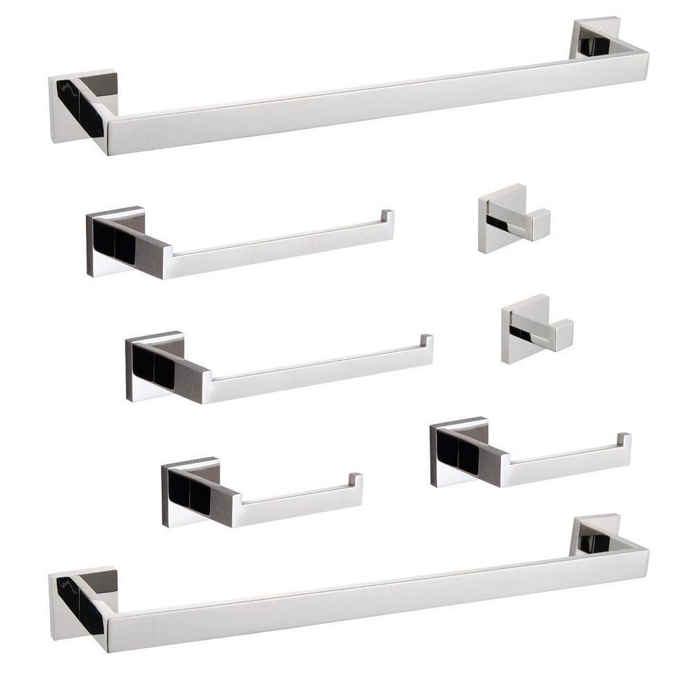 WZ 8-Piece Bath Hardware Set with Mounting Hardware in Chrome