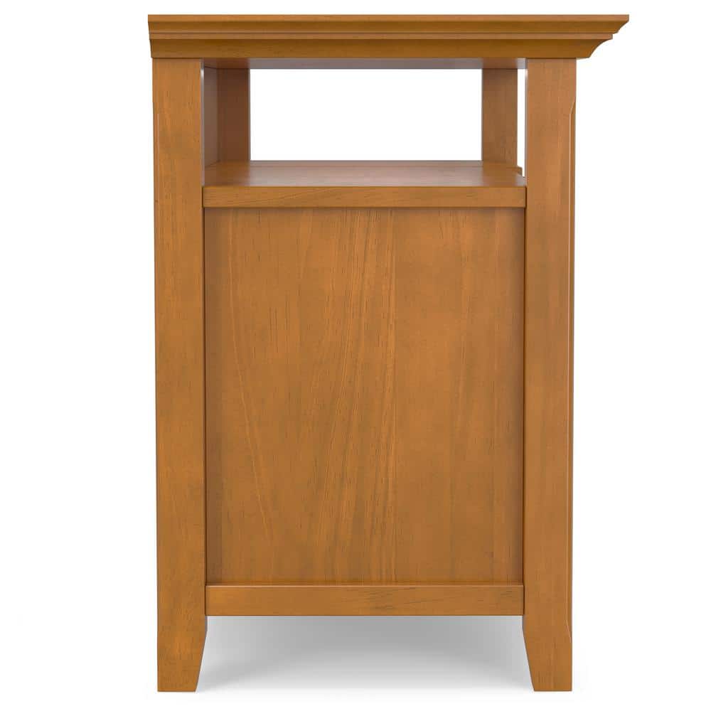 Light Golden Brown Solid Wood TV Media Stand with Cabinets