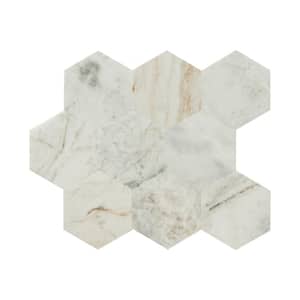 Arabescato Venato 11.6 in. x 10 in. Peel and Stick Marble Mosaic Tile (0.81 sq.ft./Each)