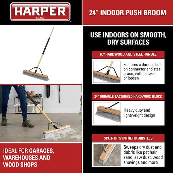 HDX 24 in. Indoor-Outdoor Push Broom 3024 - The Home Depot