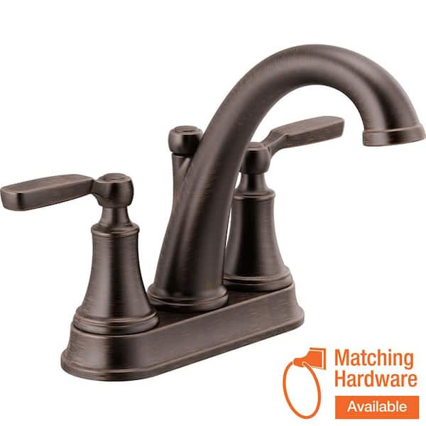 Delta Woodhurst 4 in. Centerset 2-Handle Bathroom Faucet in Venetian ...