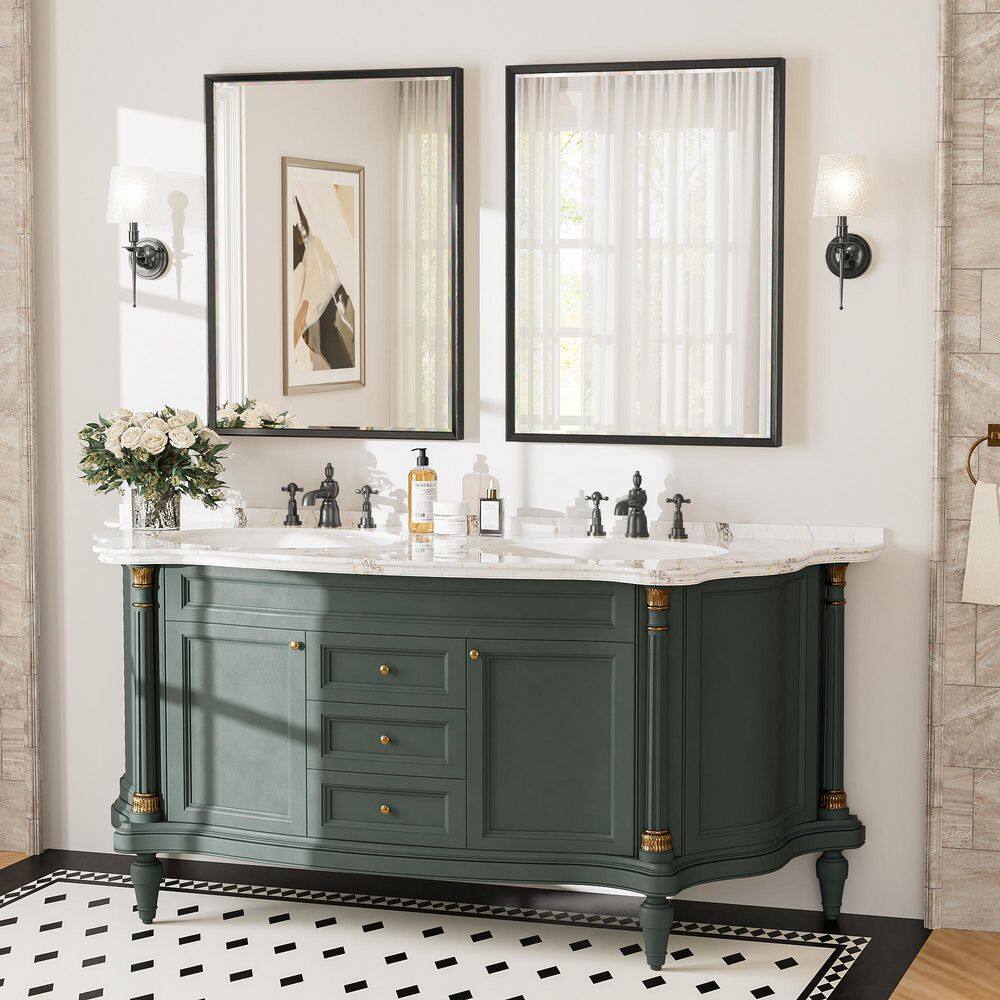 40 in. W x 30 in. H Modern Double Beveled Aluminum Frame Rectangular Wall Mirror, Brushed Black (2-Pieces) price history on PriceWatchPro