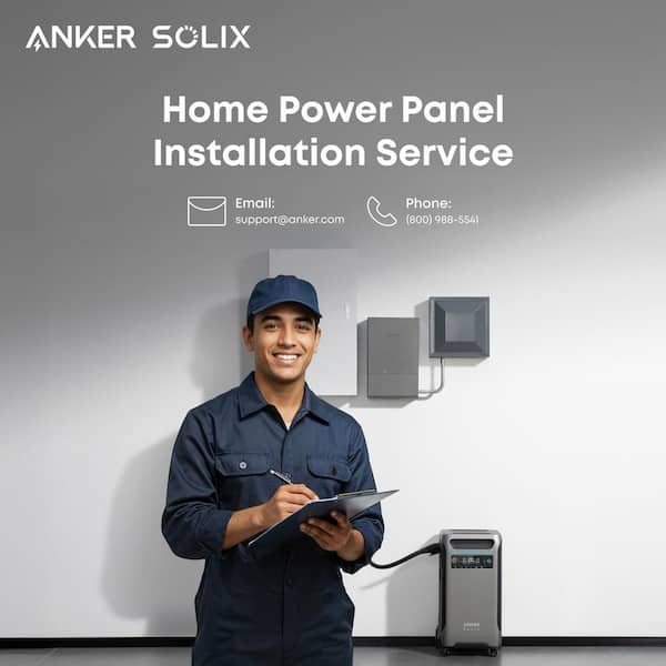 SOLIX F3800 6,000W 7,680Wh Whole-Home Smart Backup Power Solution w/ Home Power Panel,Push-Button Battery Generator