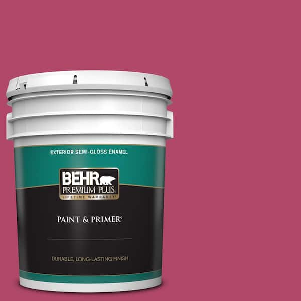 BEHR PREMIUM PLUS 5 gal. Home Decorators Collection #HDC-SM16-04 Bing Cherry Pie Semi-Gloss Enamel Exterior Paint & Primer