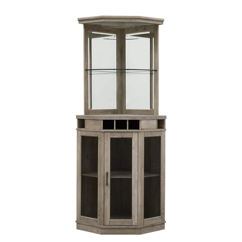 Home source arms corner bar unit white discount