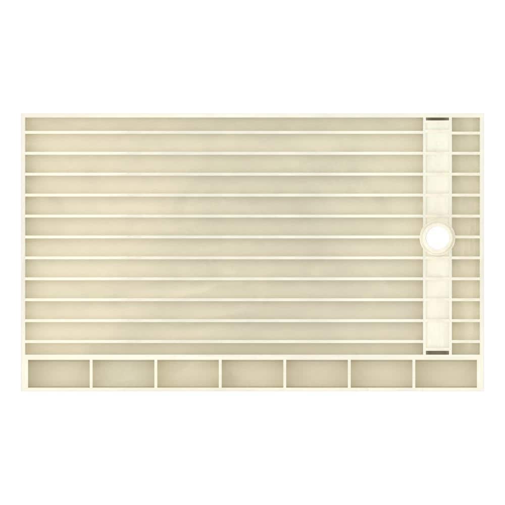 Oil Rubbed Bronze 30" x 60" Single Threshold Shower Base with Designer Grate
