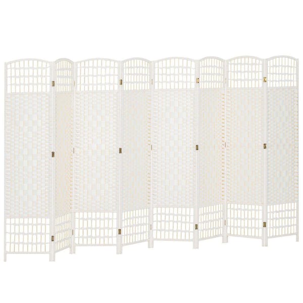 Zeus & Ruta 5.6 ft. White Folding Privacy Screen Room Separator Free ...