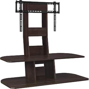Park 47 in. Espresso Particle Board Pedestal TV Stand Fits TVs Up to 65 in. with Flat Screen Mount